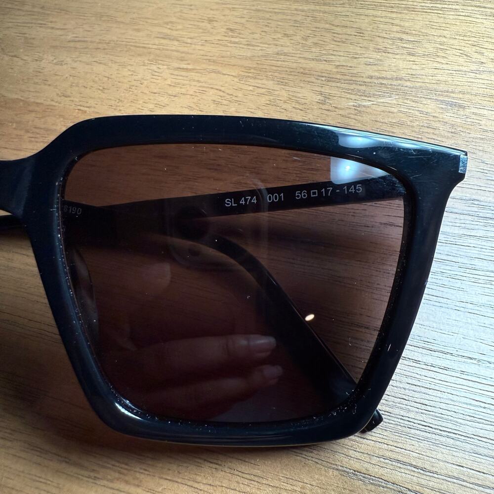 Saint Laurent SL 474 Oversized Square Frame Black Sunglasses YSL Unisex - Picture 16 of 16